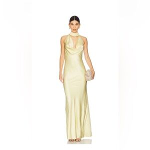 Stone Cold Fox Light Yellow Backless Dress
